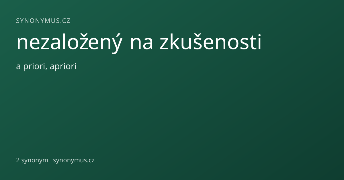 Náhled odkazu: nezaložený na zkušenosti