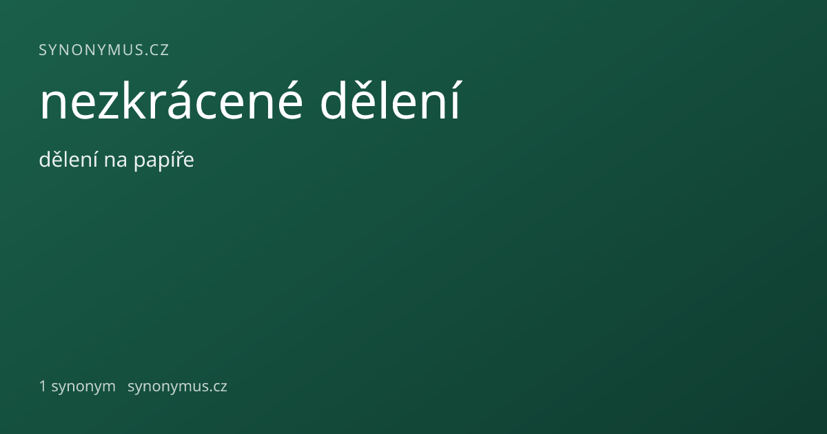 Náhled odkazu: nezkrácené dělení