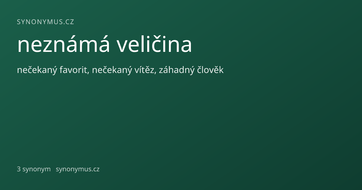 Náhled odkazu: neznámá veličina