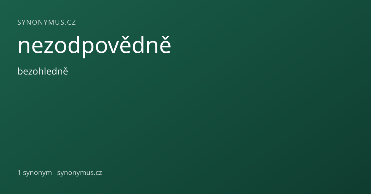 Náhled odkazu: nezodpovědně