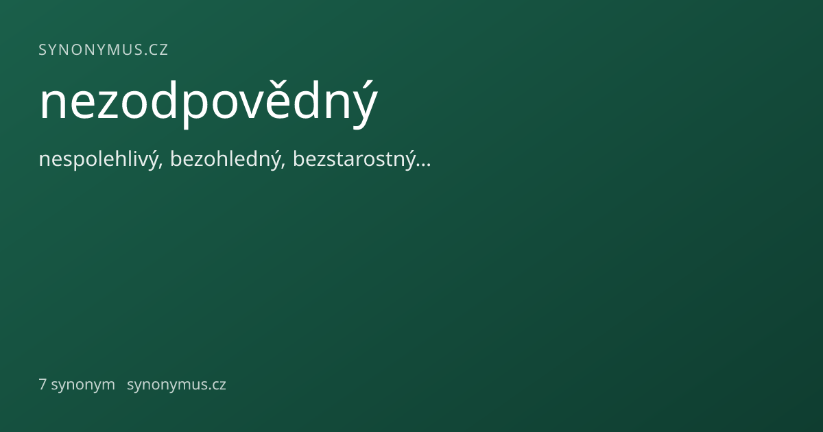 Náhled odkazu: nezodpovědný