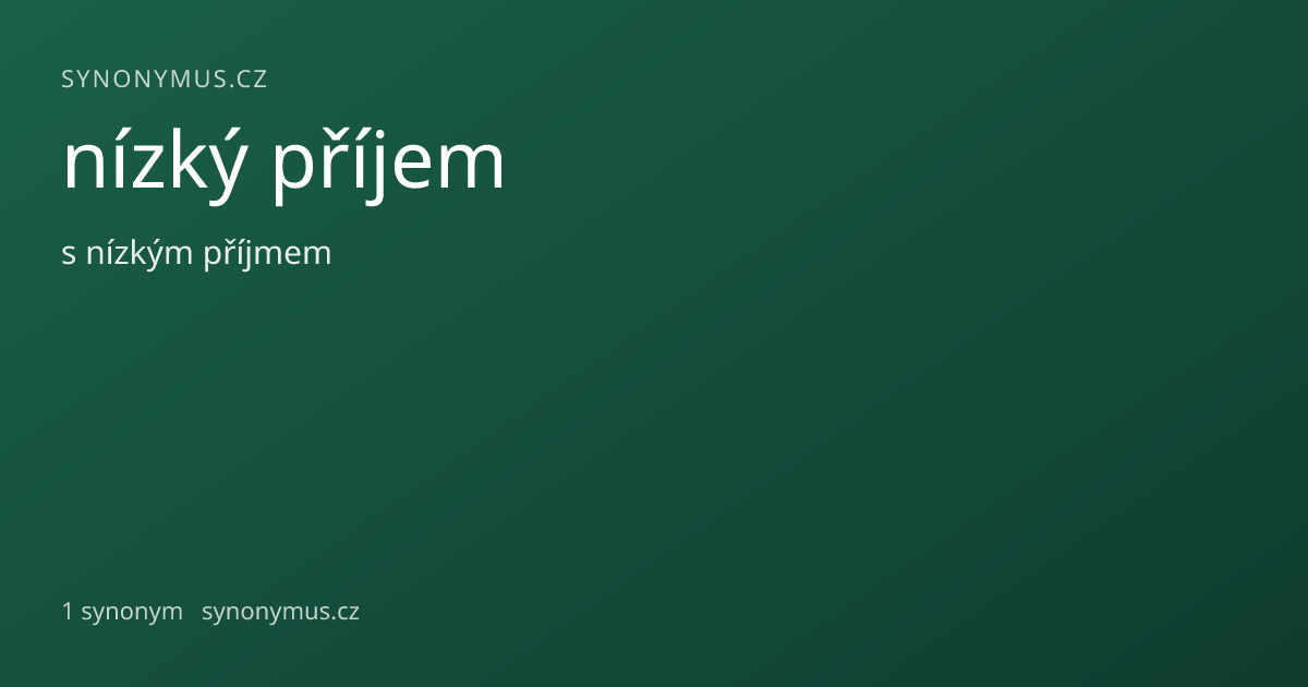 Náhled odkazu: nízký příjem