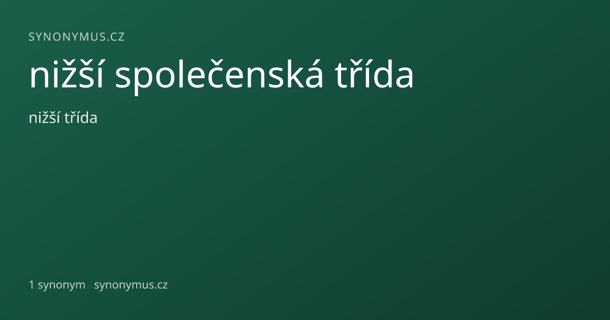 Náhled odkazu: nižší společenská třída
