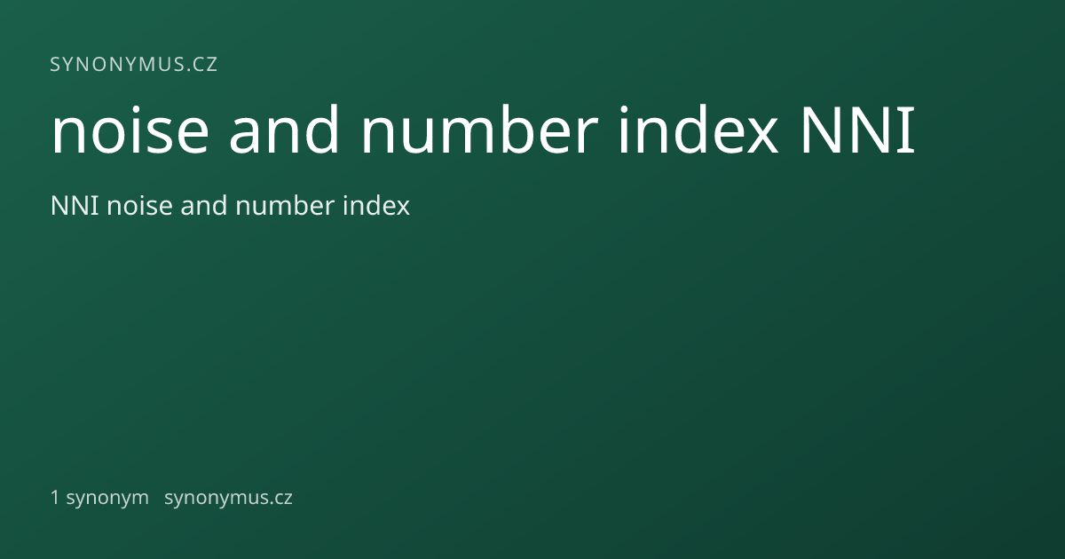 Náhled odkazu: noise and number index NNI