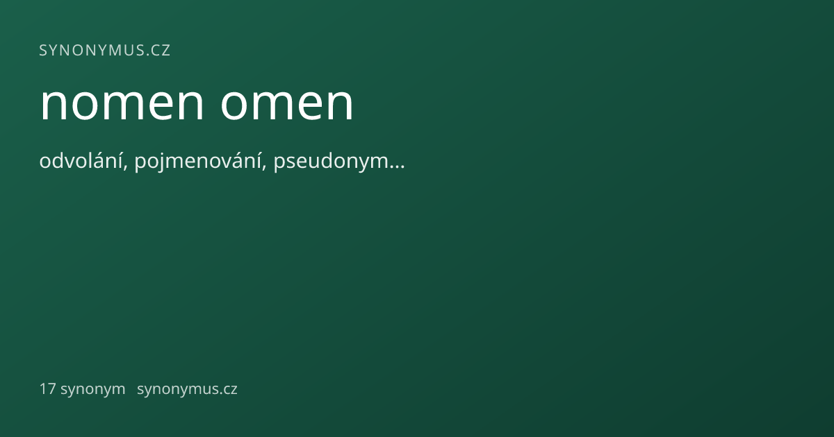 Náhled odkazu: nomen omen