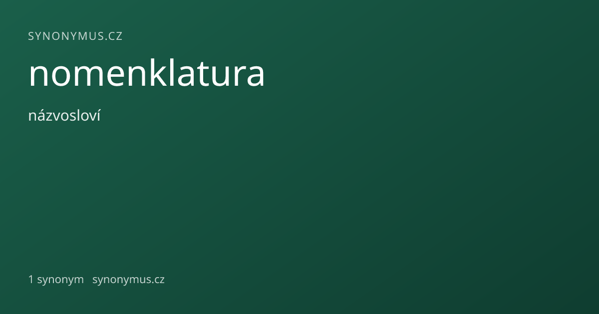 Náhled odkazu: nomenklatura