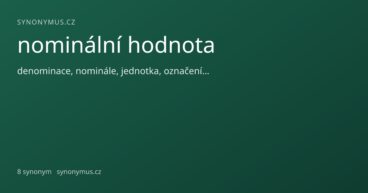 Náhled odkazu: nominální hodnota