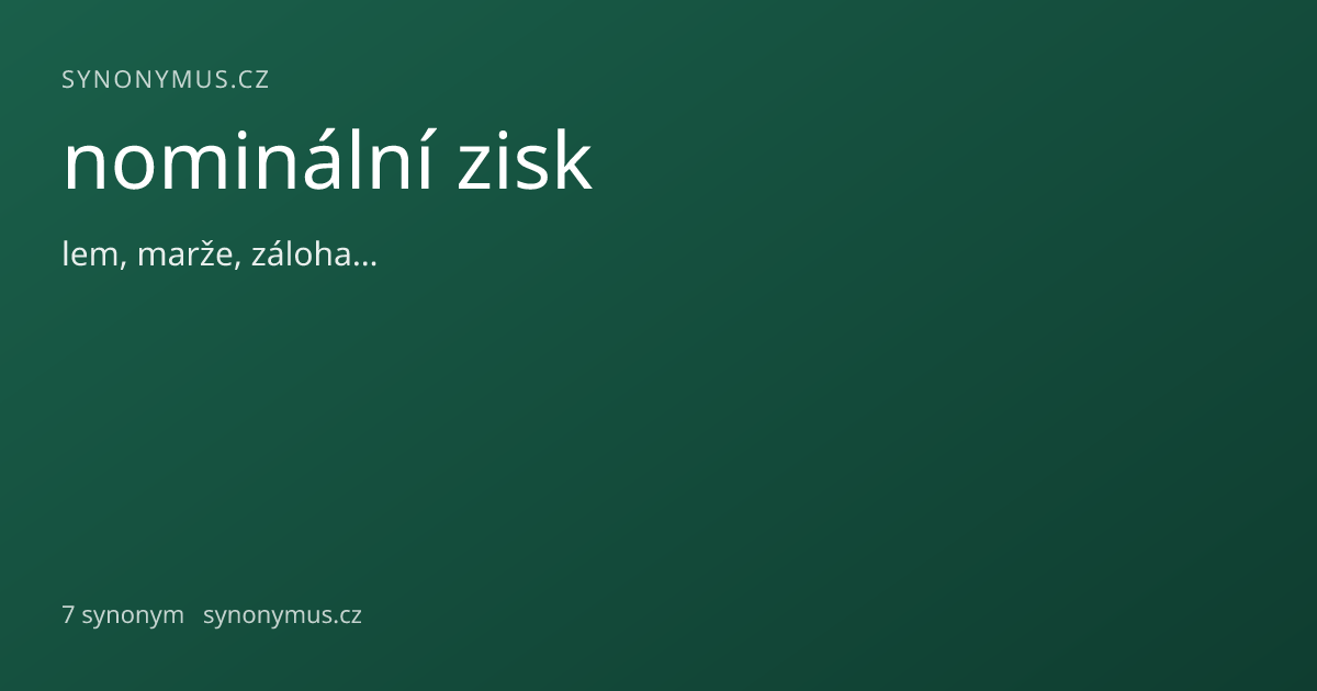 Náhled odkazu: nominální zisk