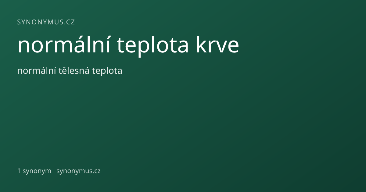 Náhled odkazu: normální teplota krve