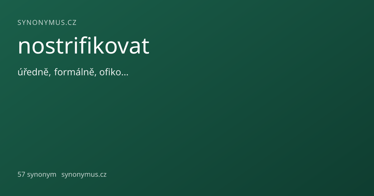 Náhled odkazu: nostrifikovat