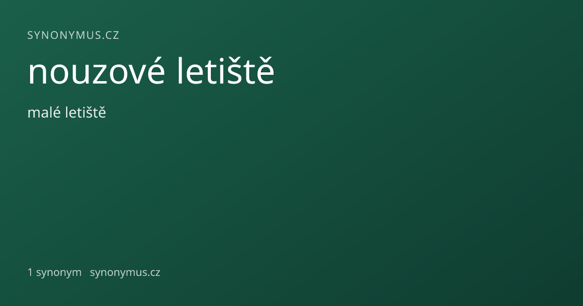 Náhled odkazu: nouzové letiště