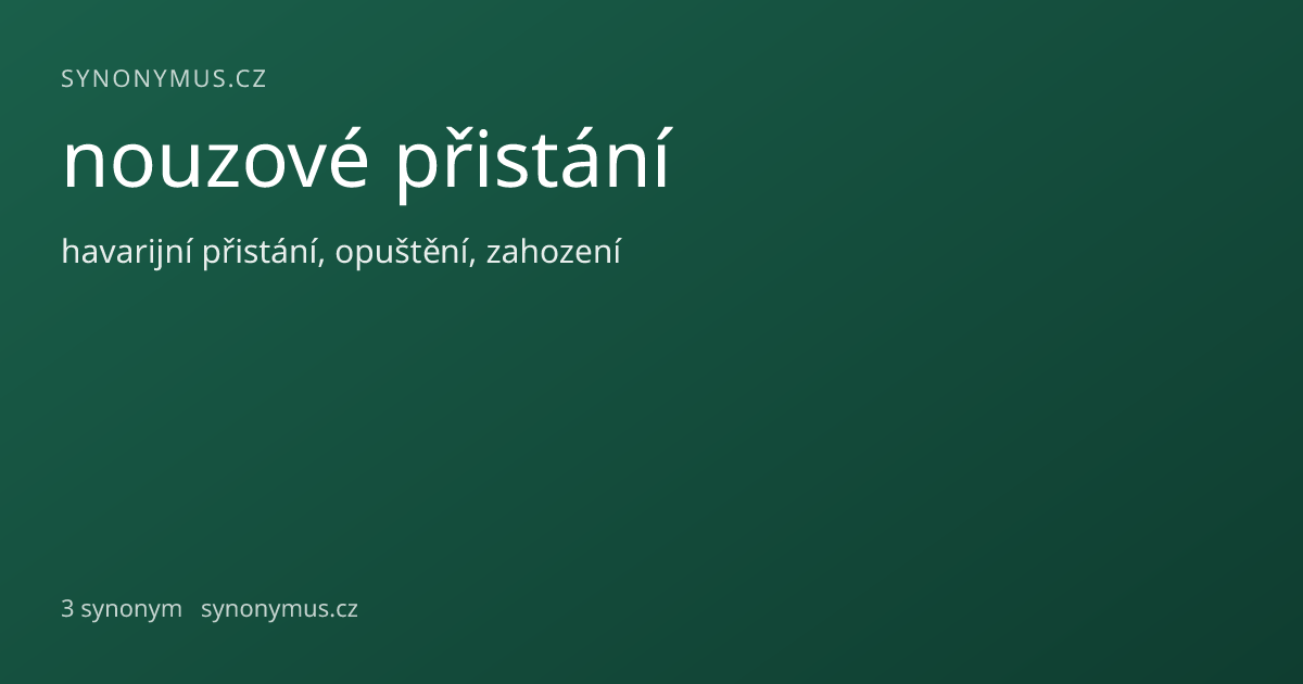Náhled odkazu: nouzové přistání