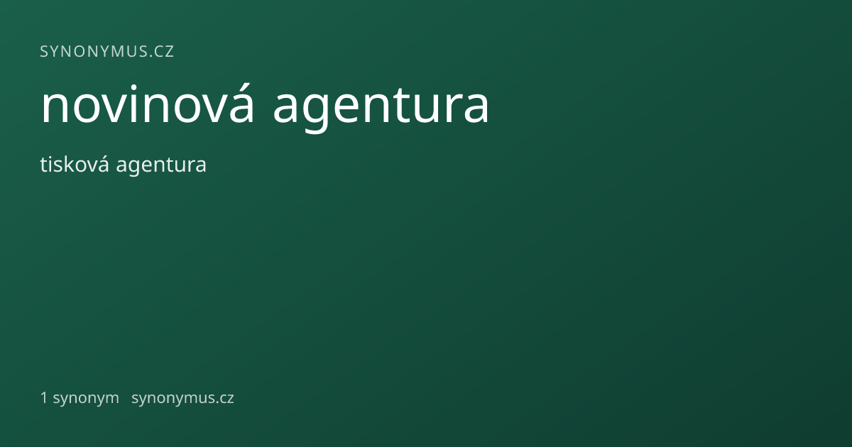 Náhled odkazu: novinová agentura