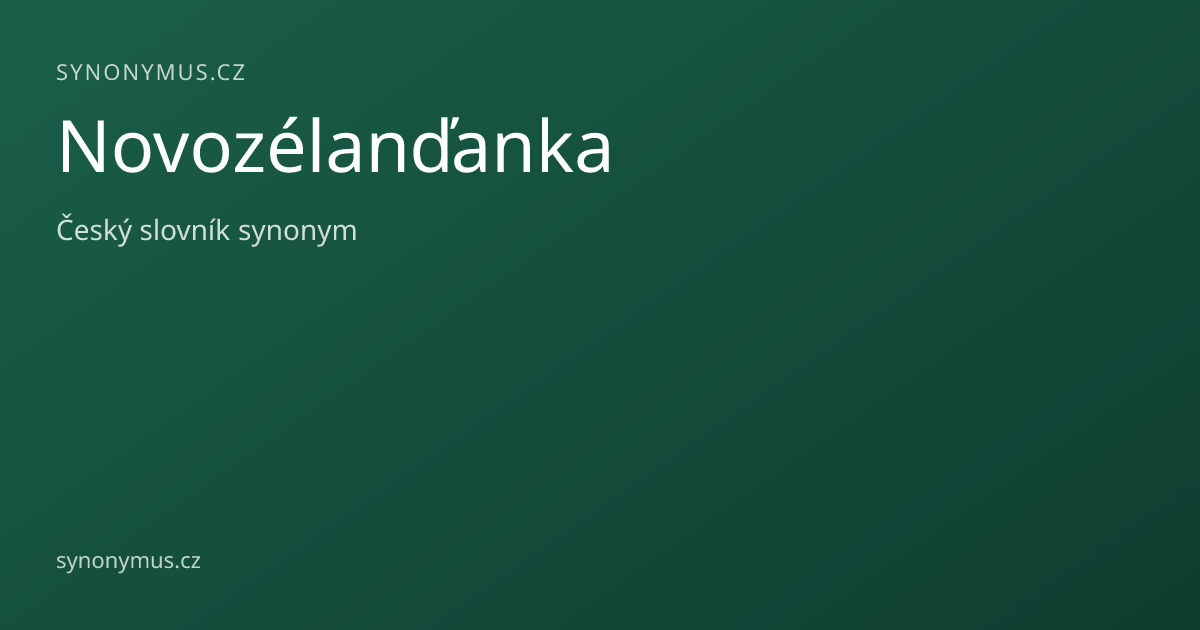 Náhled odkazu: Novozélanďanka