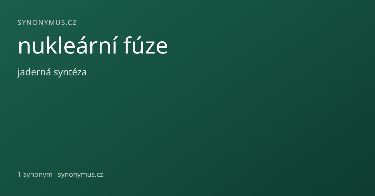 Náhled odkazu: nukleární fúze