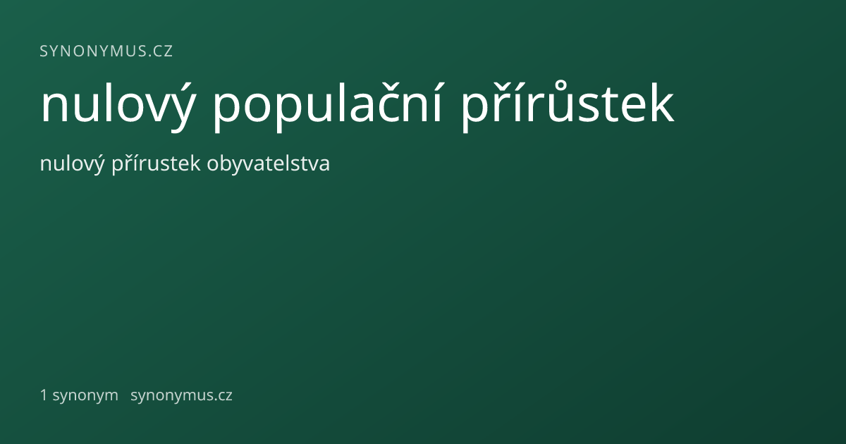 Náhled odkazu: nulový populační přírůstek