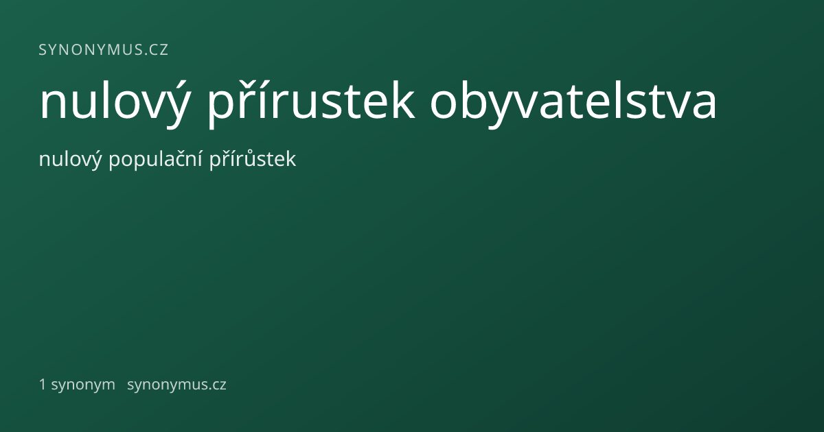 Náhled odkazu: nulový přírustek obyvatelstva