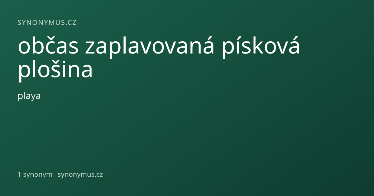 Náhled odkazu: občas zaplavovaná písková plošina