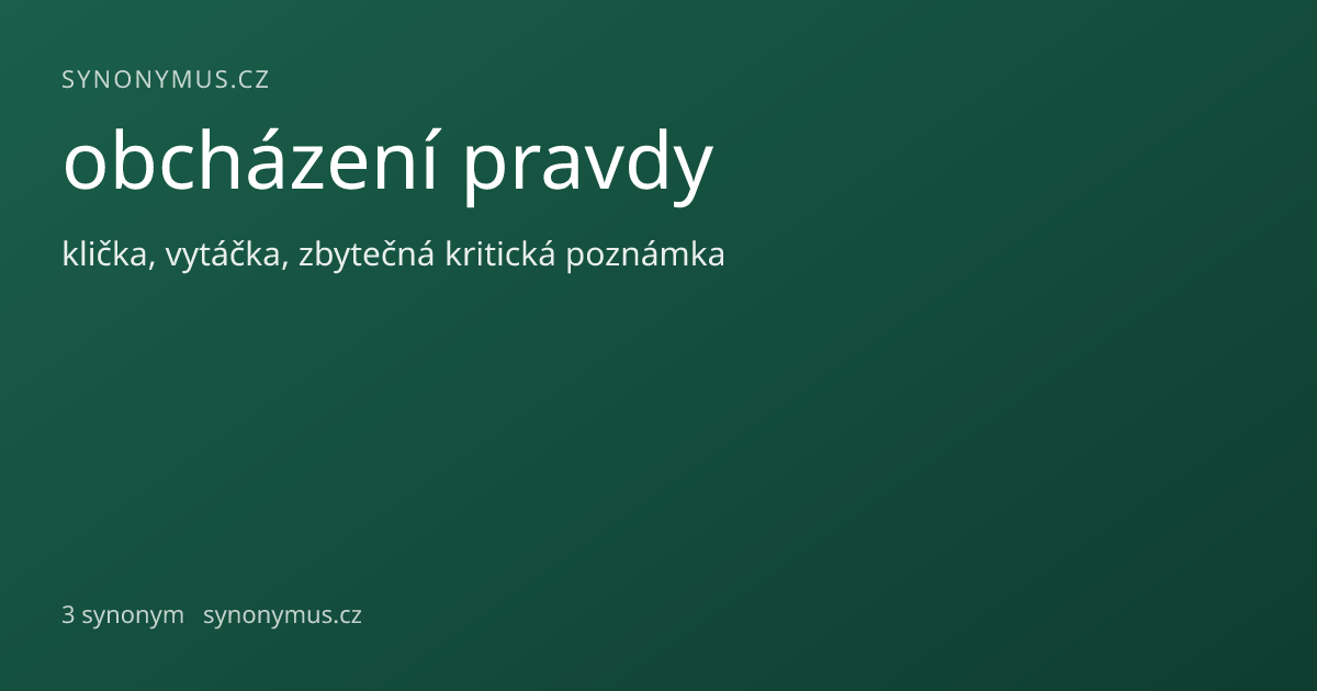 Náhled odkazu: obcházení pravdy