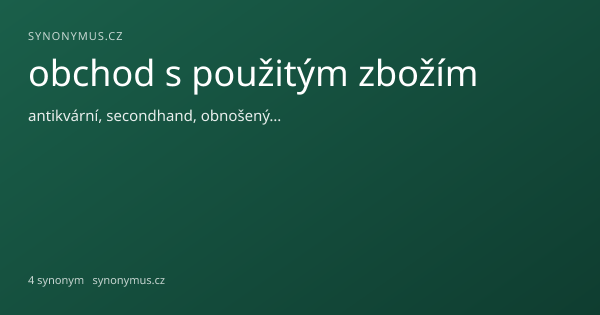 Náhled odkazu: obchod s použitým zbožím