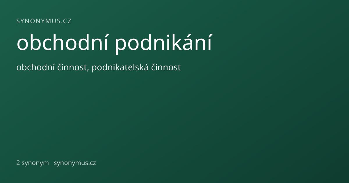 Náhled odkazu: obchodní podnikání