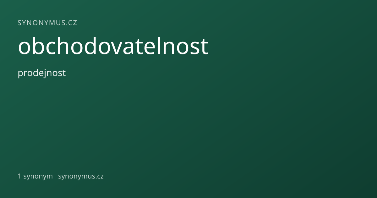 Náhled odkazu: obchodovatelnost