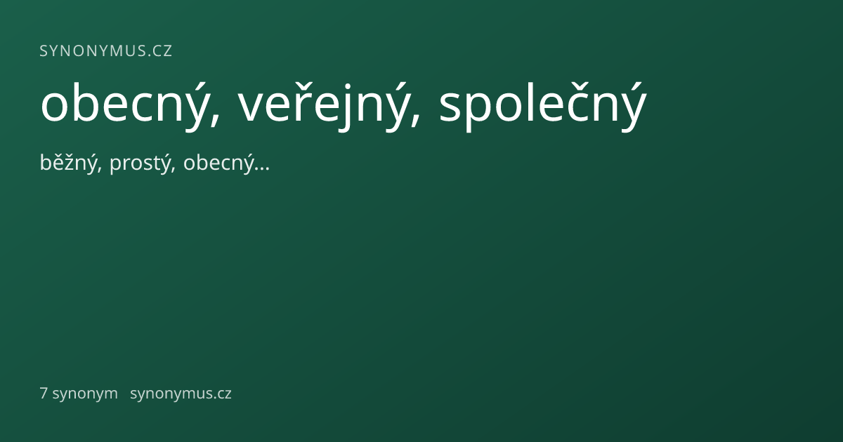 Náhled odkazu: obecný, veřejný, společný