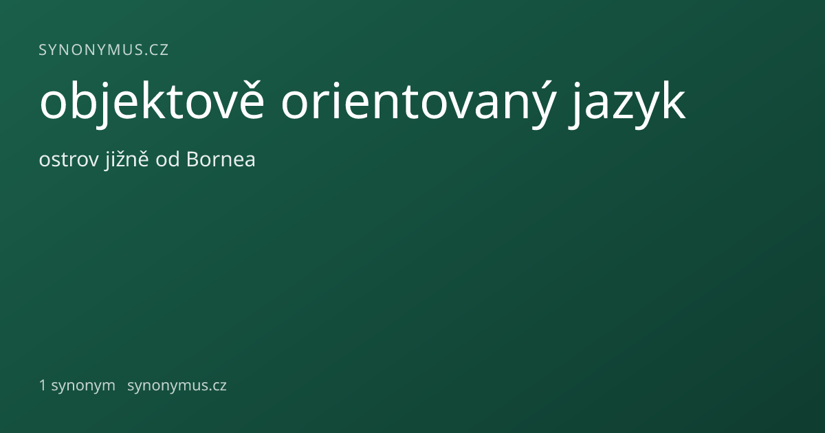Náhled odkazu: objektově orientovaný jazyk