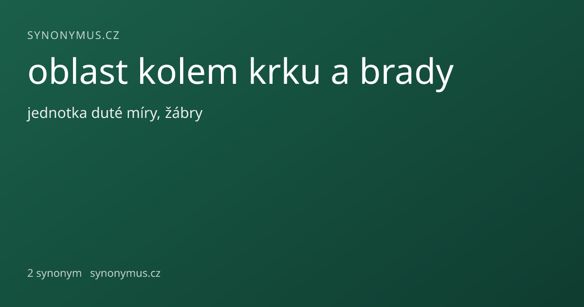 Náhled odkazu: oblast kolem krku a brady
