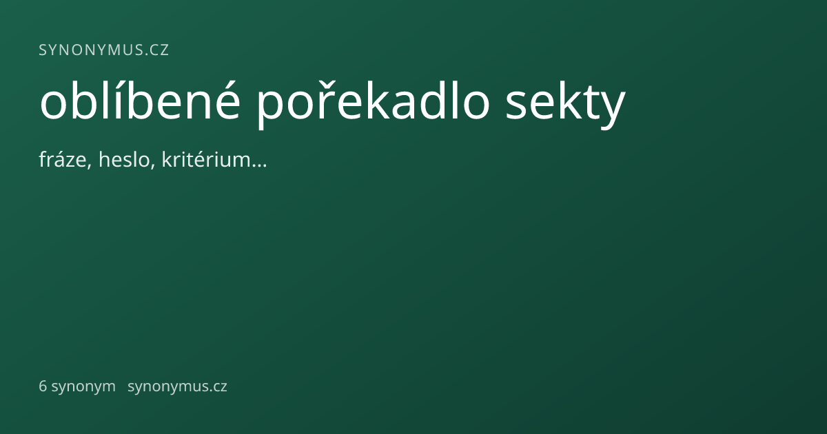Náhled odkazu: oblíbené pořekadlo sekty