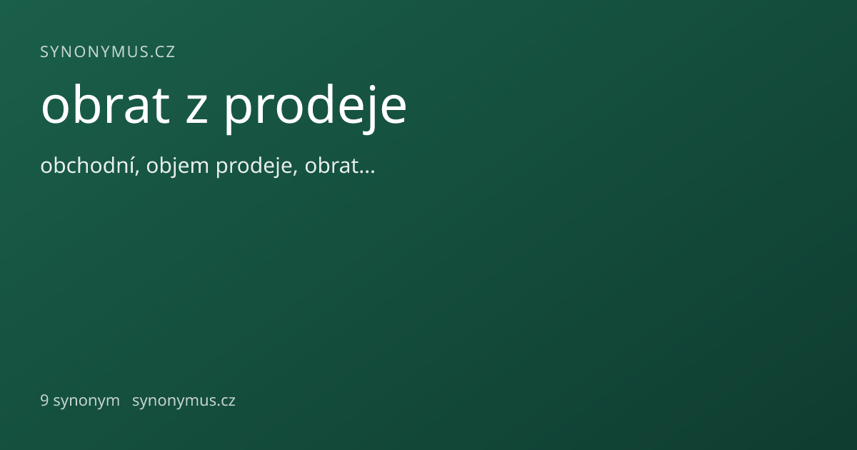 Náhled odkazu: obrat z prodeje
