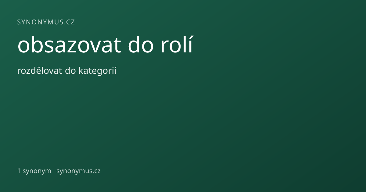 Náhled odkazu: obsazovat do rolí
