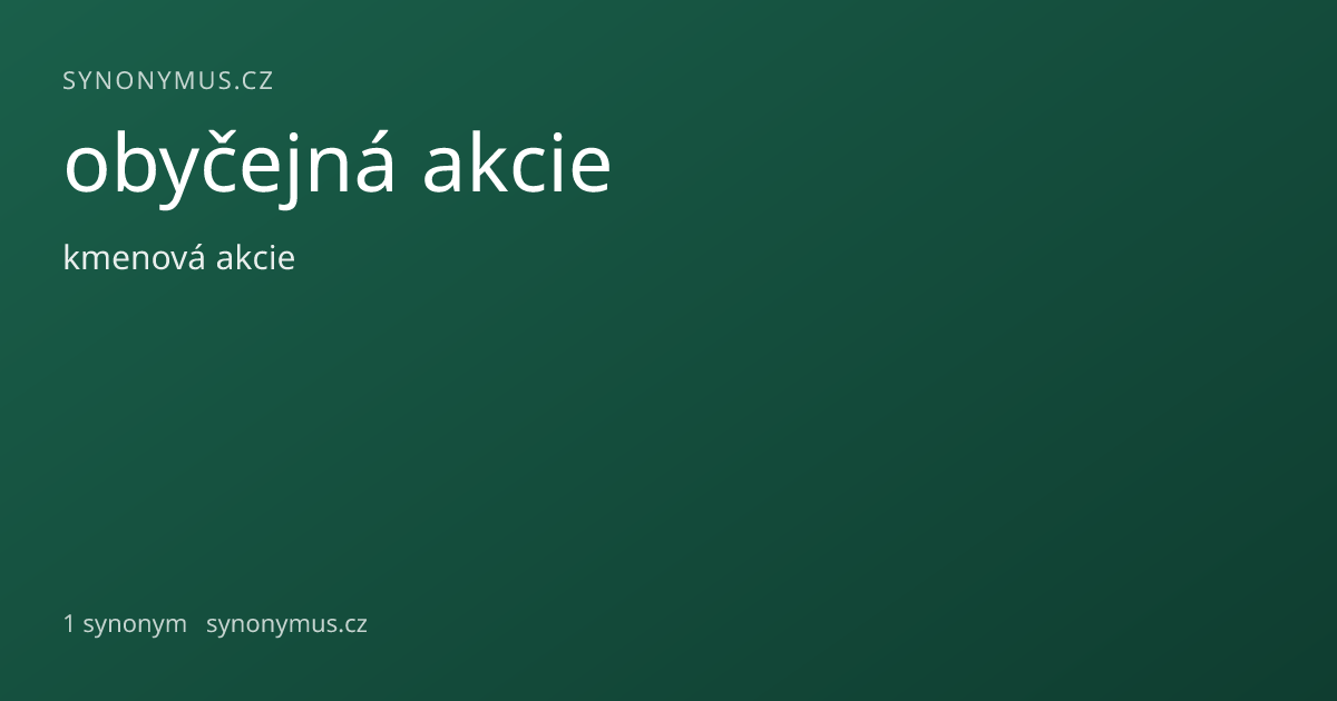 Náhled odkazu: obyčejná akcie