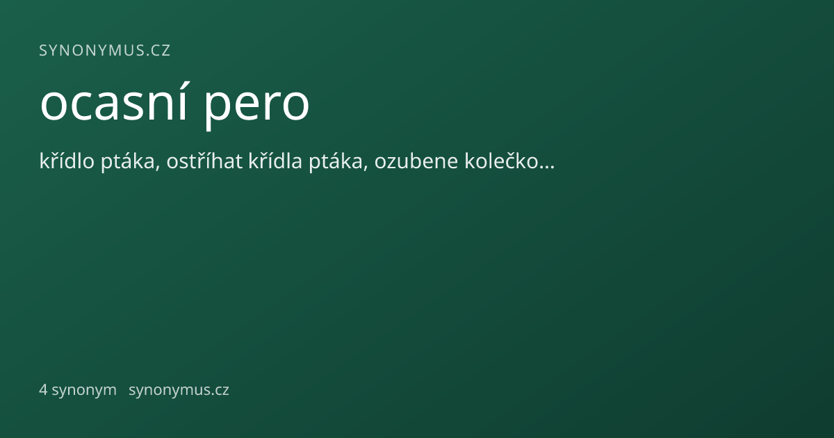 Náhled odkazu: ocasní pero