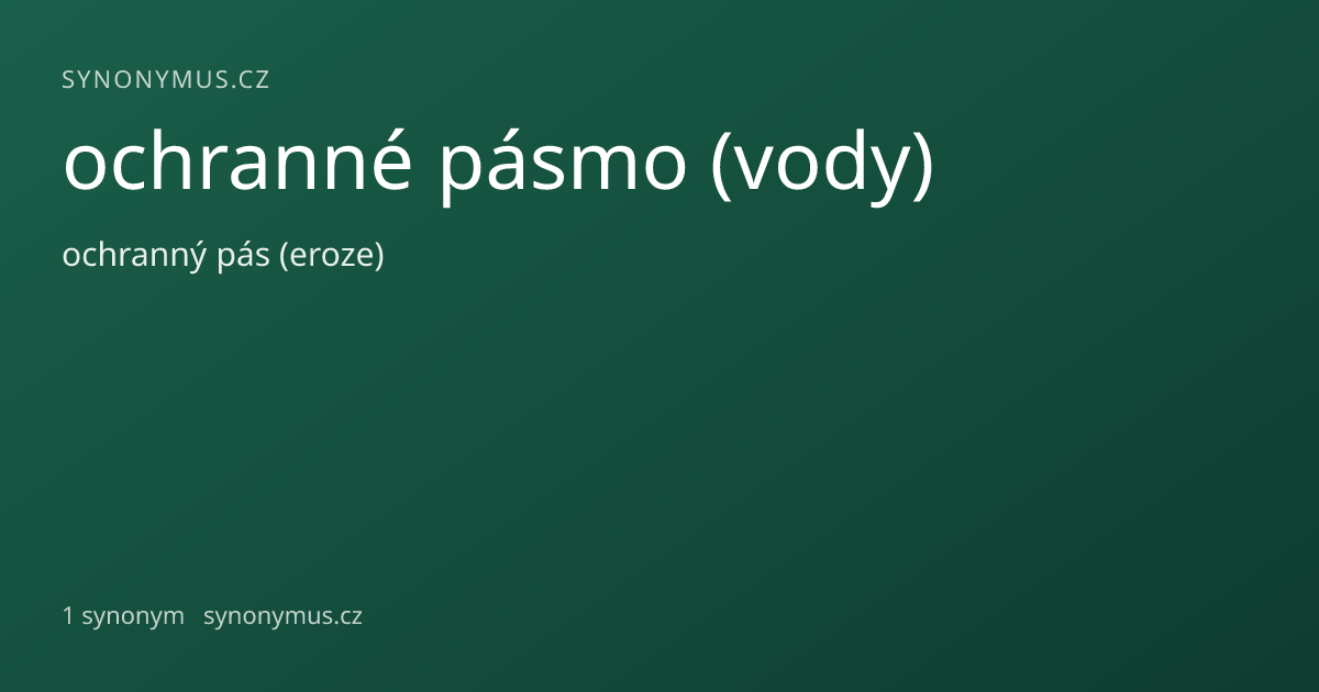 Náhled odkazu: ochranné pásmo (vody)