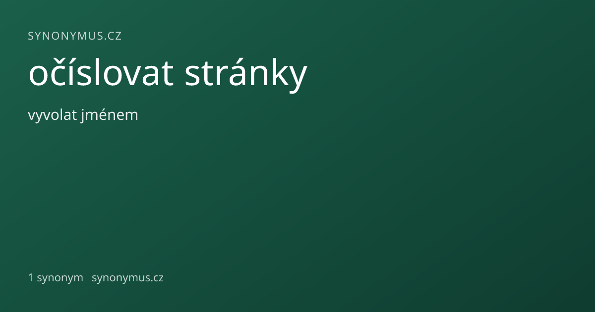 Náhled odkazu: očíslovat stránky