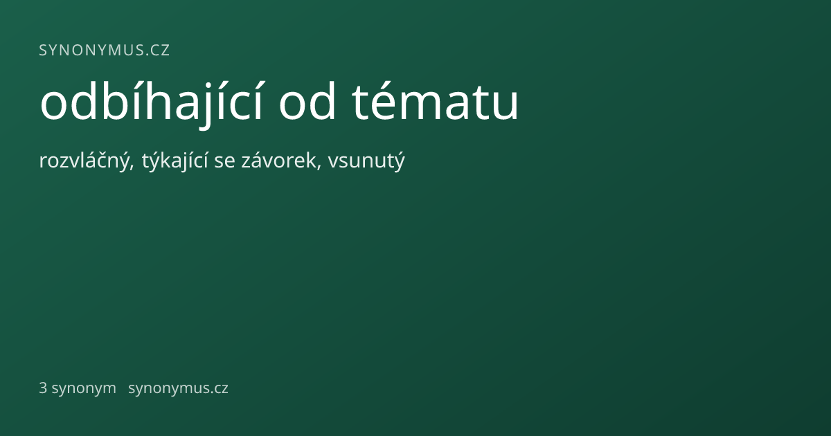 Náhled odkazu: odbíhající od tématu