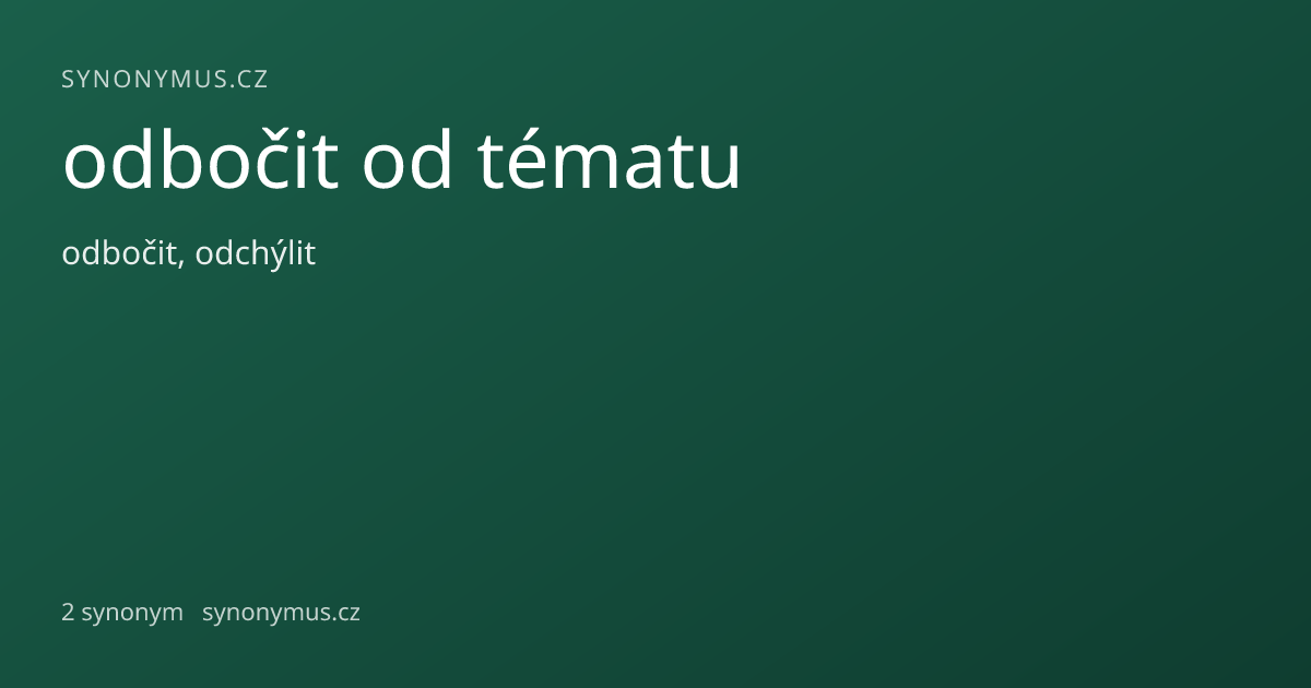 Náhled odkazu: odbočit od tématu