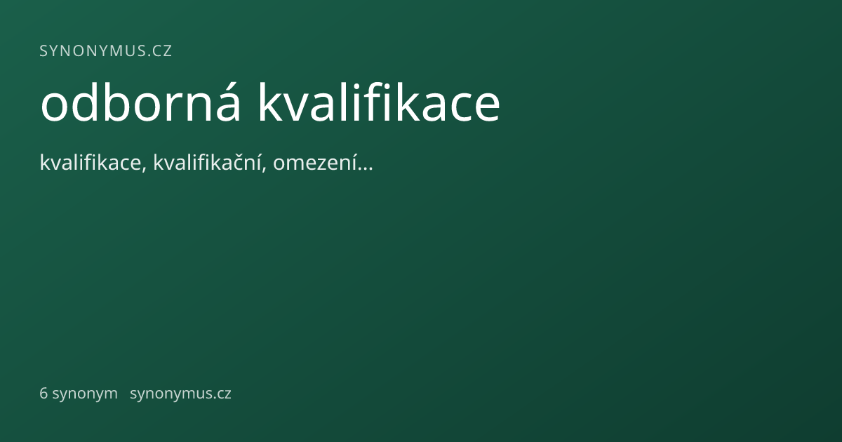 Náhled odkazu: odborná kvalifikace