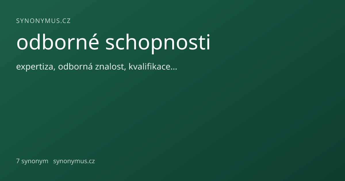 Náhled odkazu: odborné schopnosti
