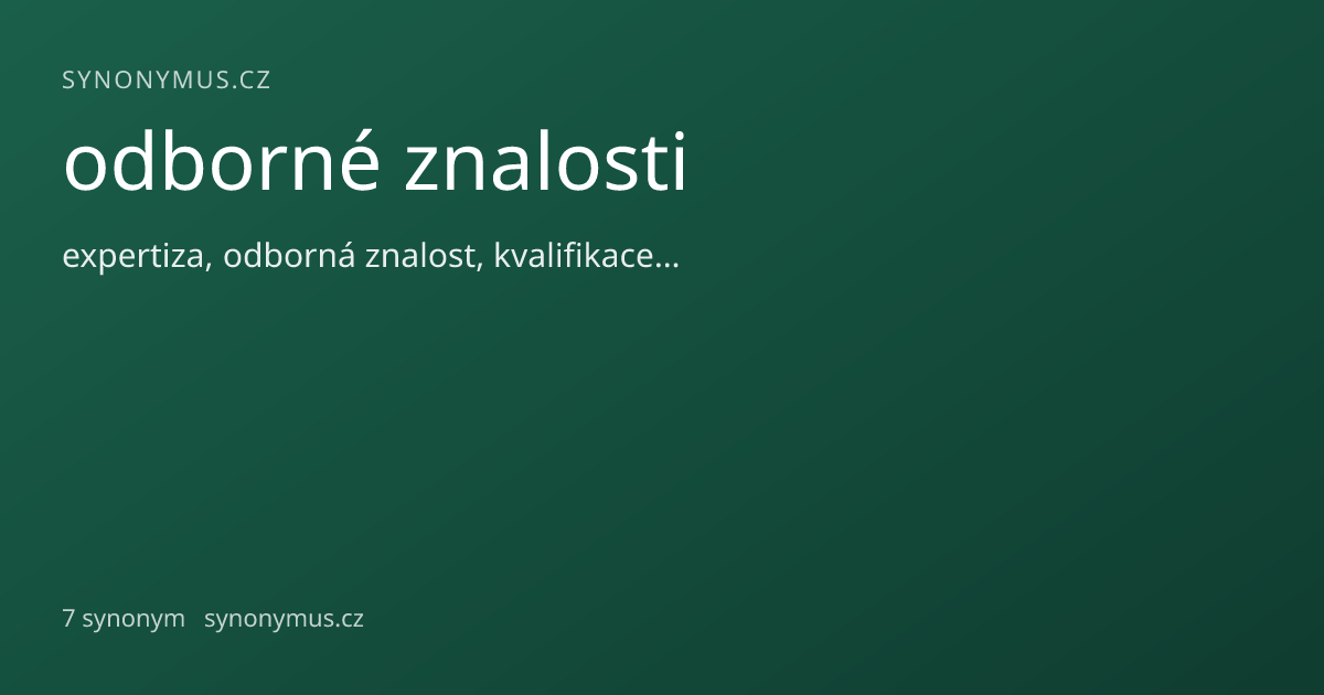 Náhled odkazu: odborné znalosti