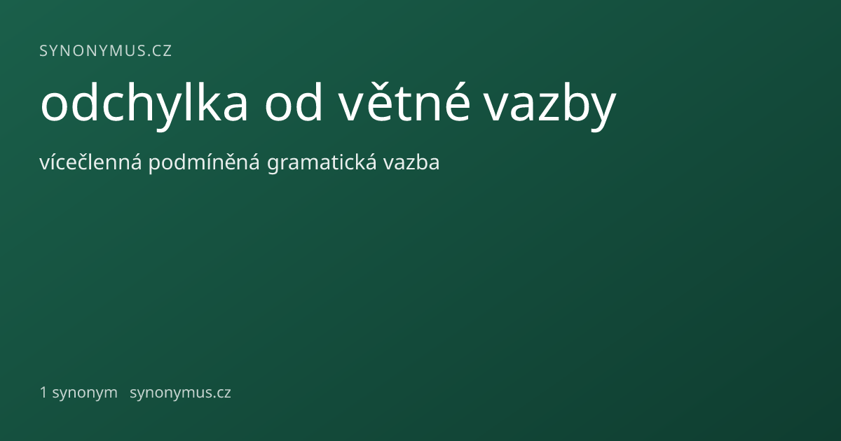 Náhled odkazu: odchylka od větné vazby