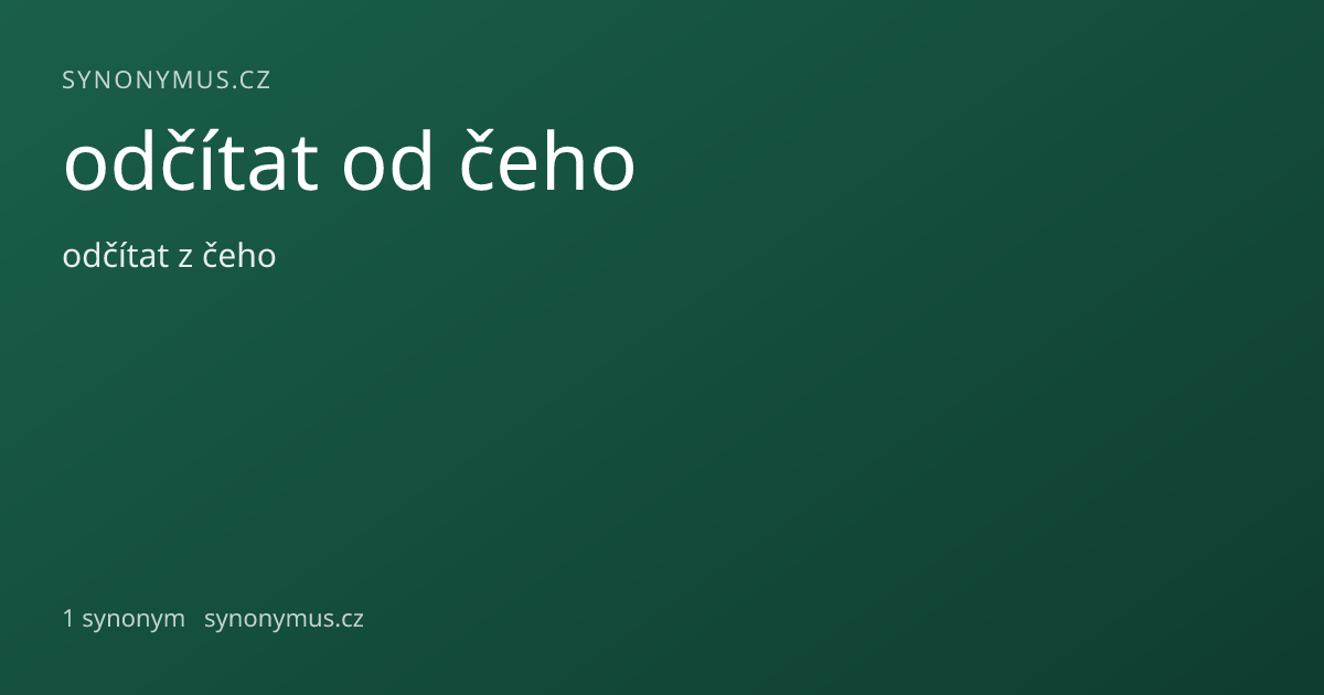 Náhled odkazu: odčítat od čeho