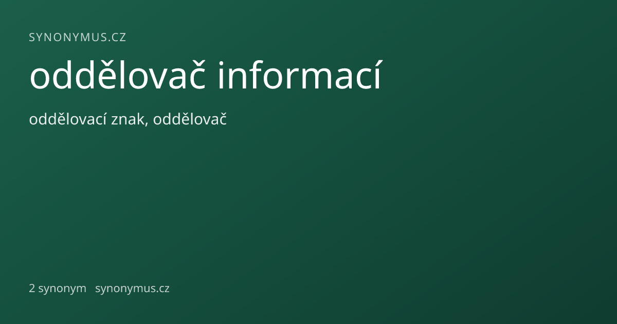 Náhled odkazu: oddělovač informací