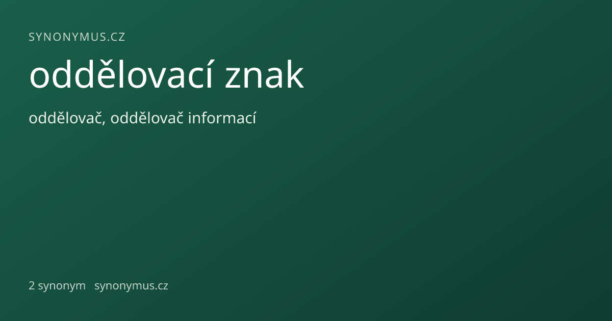 Náhled odkazu: oddělovací znak