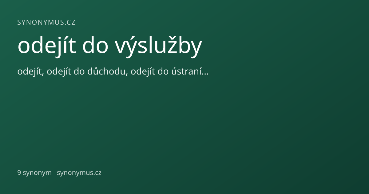 Náhled odkazu: odejít do výslužby