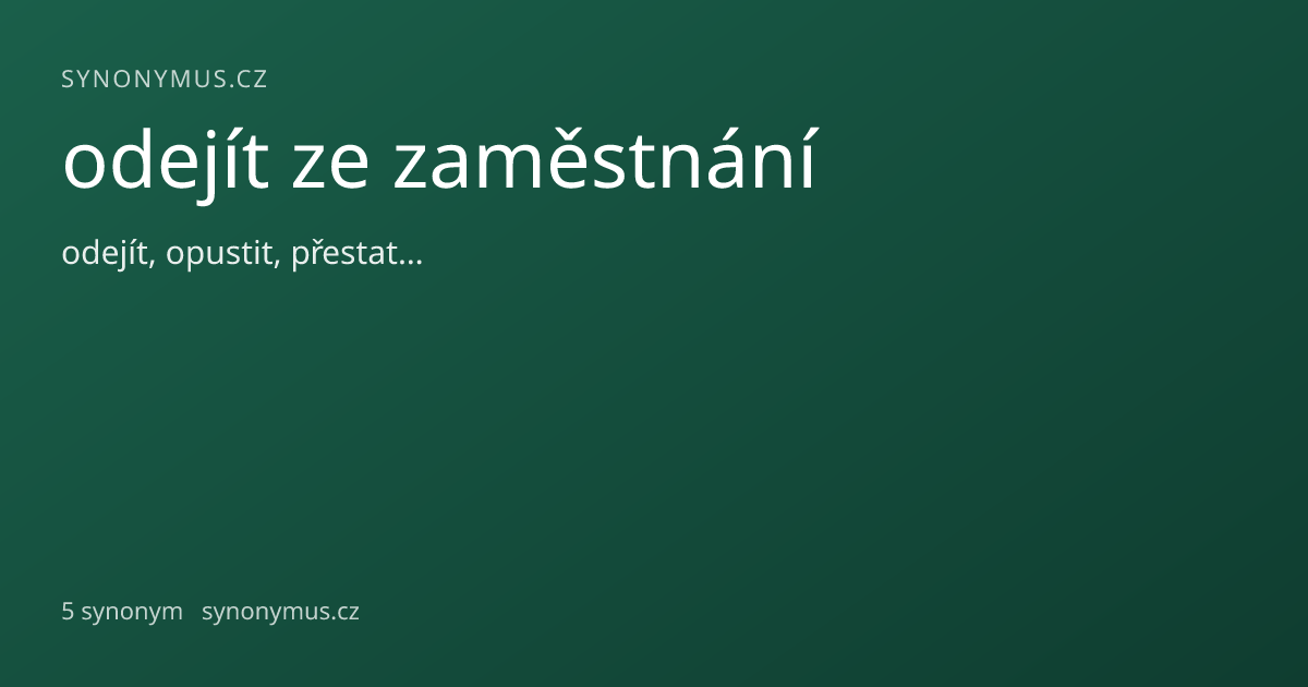 Náhled odkazu: odejít ze zaměstnání