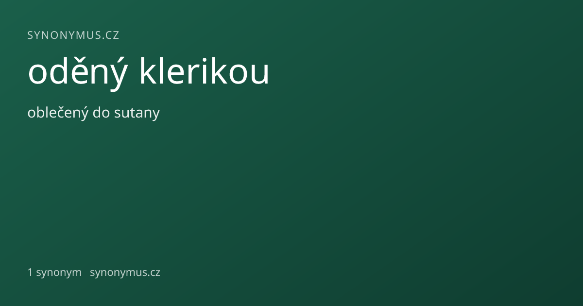 Náhled odkazu: oděný klerikou