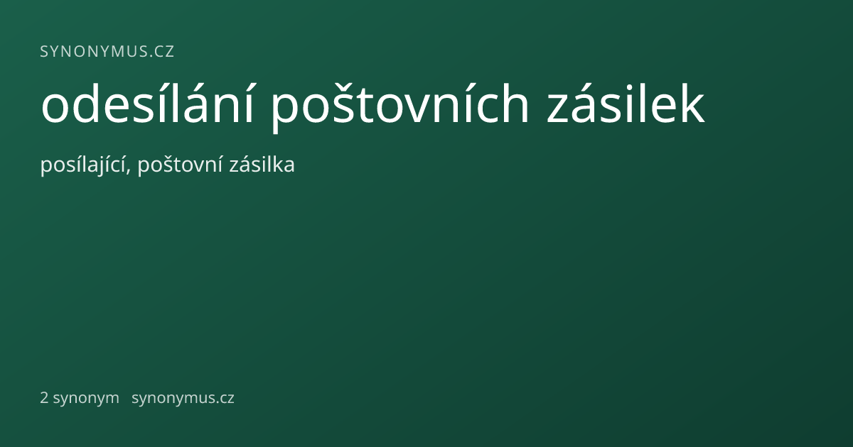 Náhled odkazu: odesílání poštovních zásilek