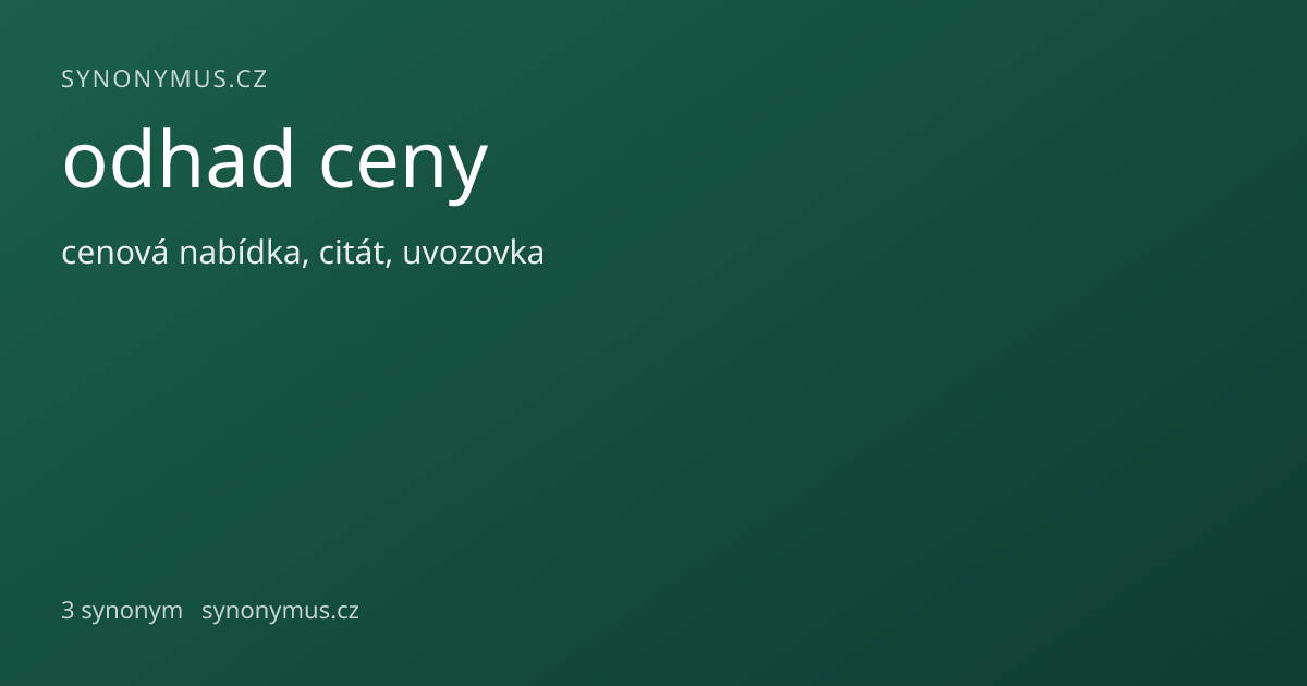 Náhled odkazu: odhad ceny
